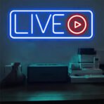 live neon sign blue