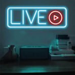 live neon sign light blue