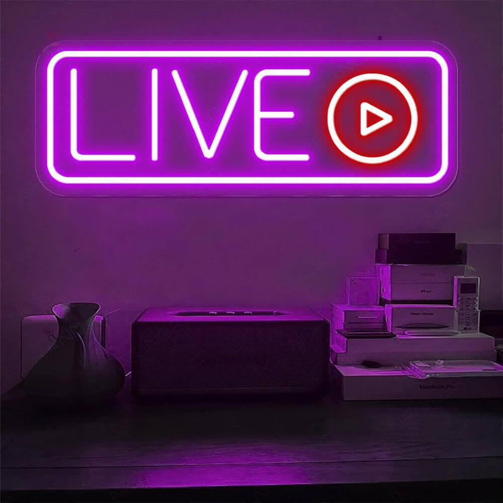 live neon sign purple