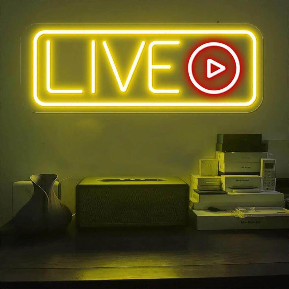 live neon sign yellow