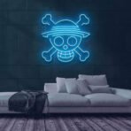 one piece neon sign light blue