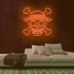 one piece neon sign orange