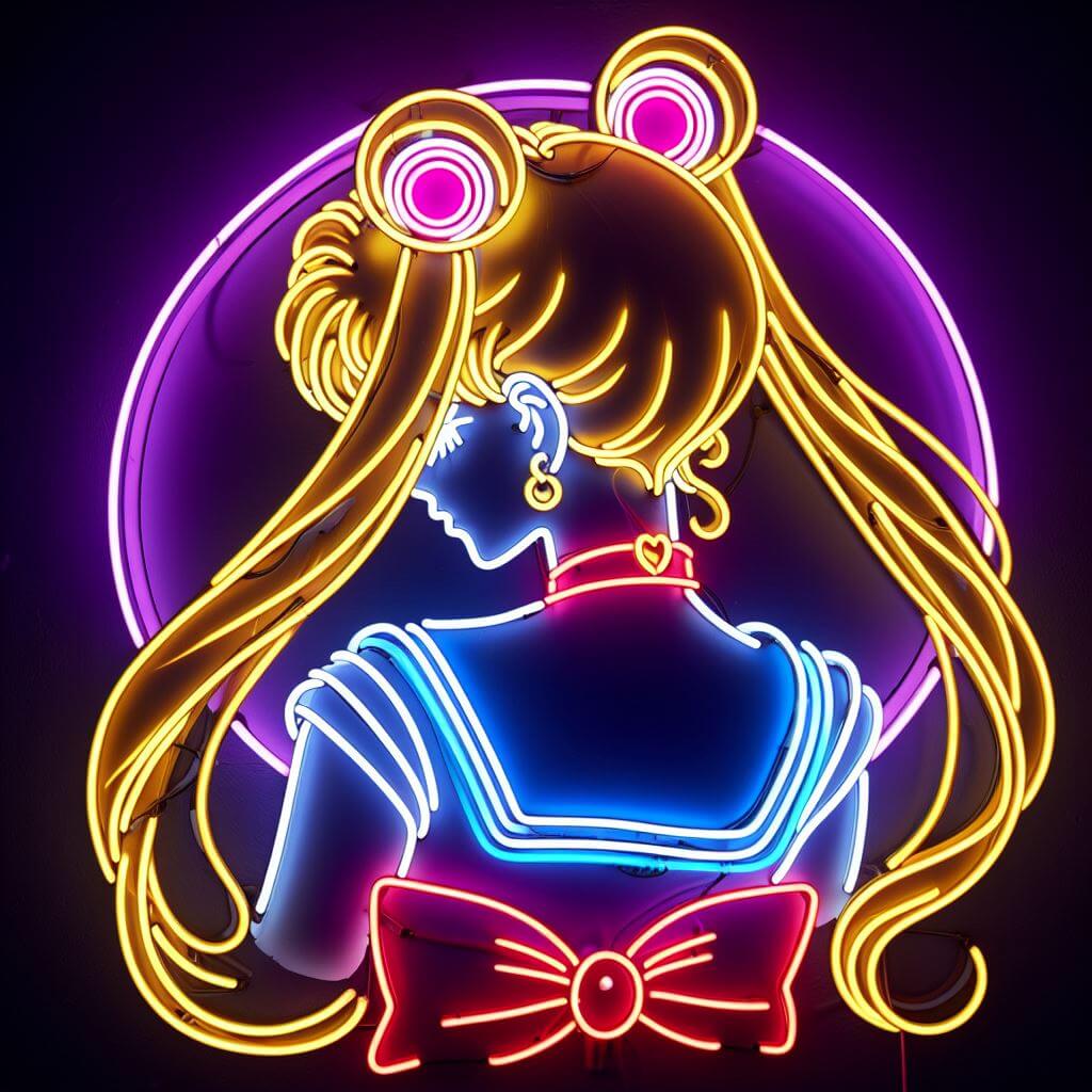 sailor moon neon sign design 1