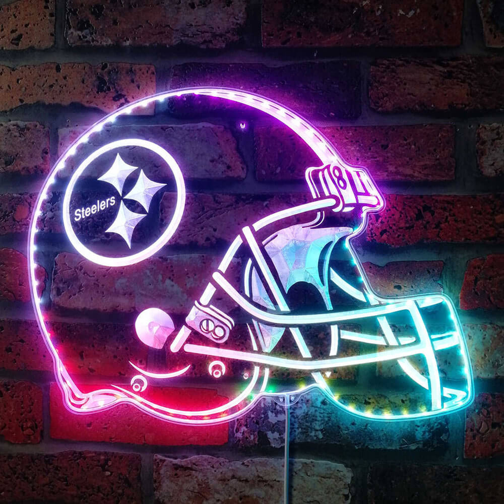 steelers neon sign multicolored