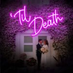 til death neon sign purple