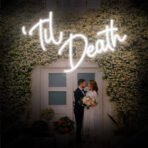 til death neon sign white