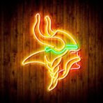 vikings neon sign orange