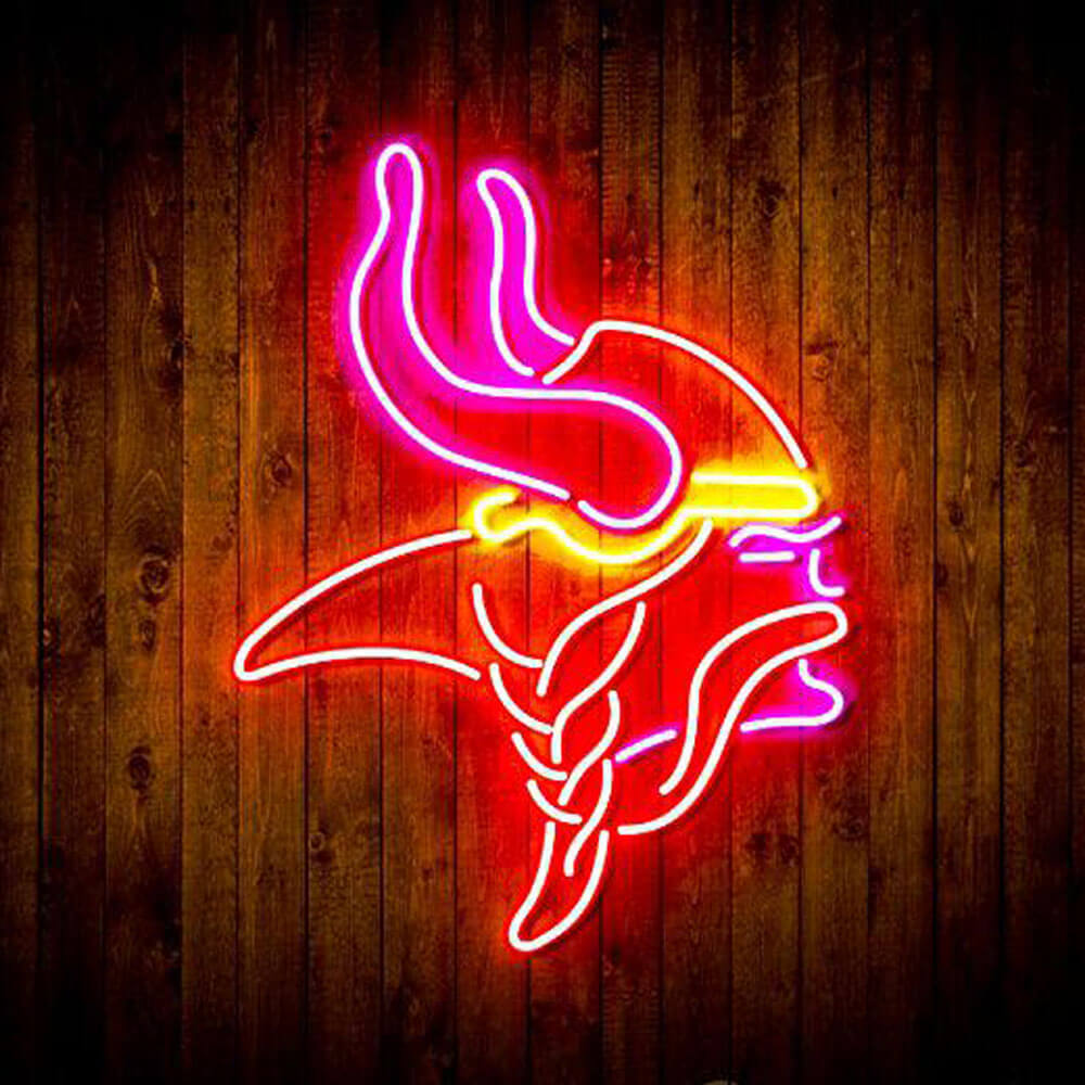 vikings neon sign red
