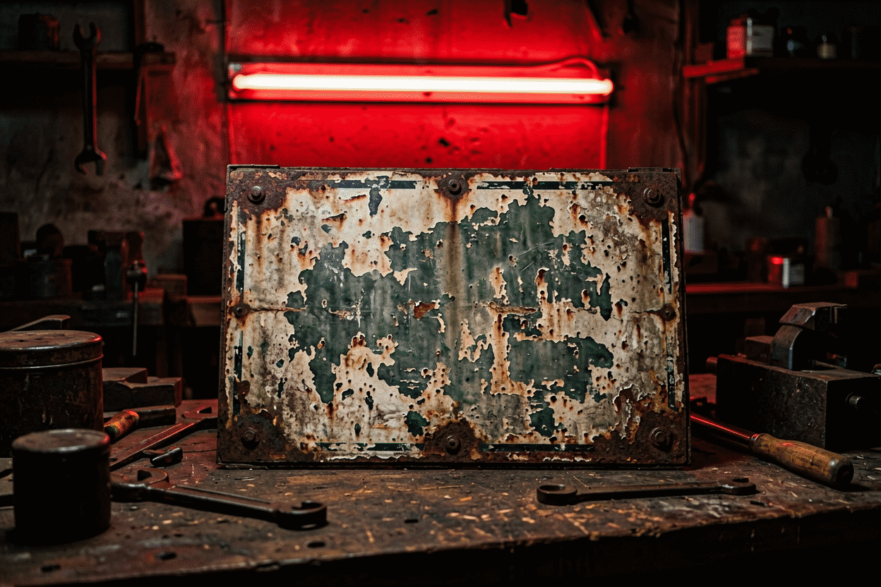 Antique Neon Signs — visual for the section “Authenticity: What Fakes Get Wrong”: dark scene, glowing neon focal point, shallow depth of field