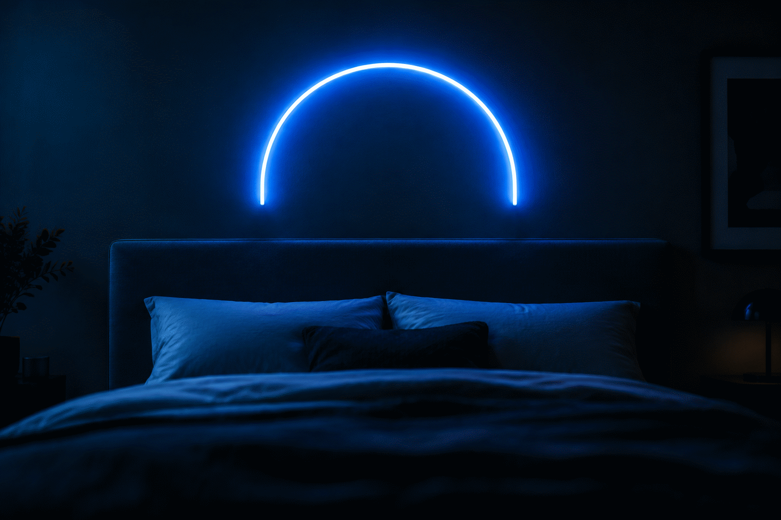 Are Neon Signs a Fire Hazard — visual for the section “Buying Safe: The Checklist”: dark scene, glowing neon focal point, shallow depth of field