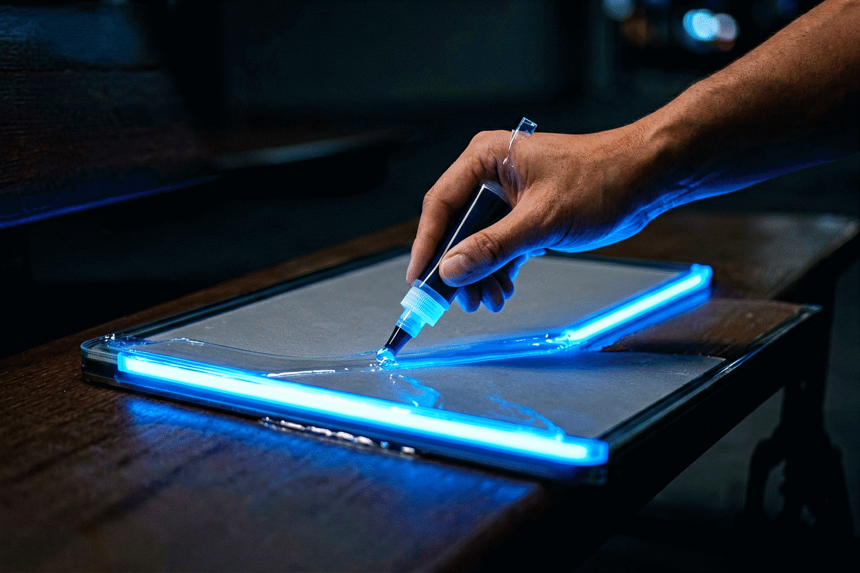 Are Neon Signs Waterproof — visual for the section “Can You Waterproof a Sign Yourself?”: dark scene, glowing neon focal point, shallow depth of field