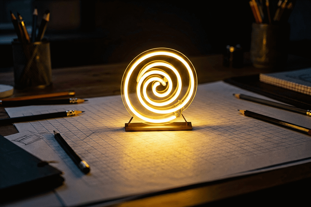 Best Fonts for Neon Signs — visual for the section “How to Choose: The Three-Question Method”: dark scene, glowing neon focal point, shallow depth of field