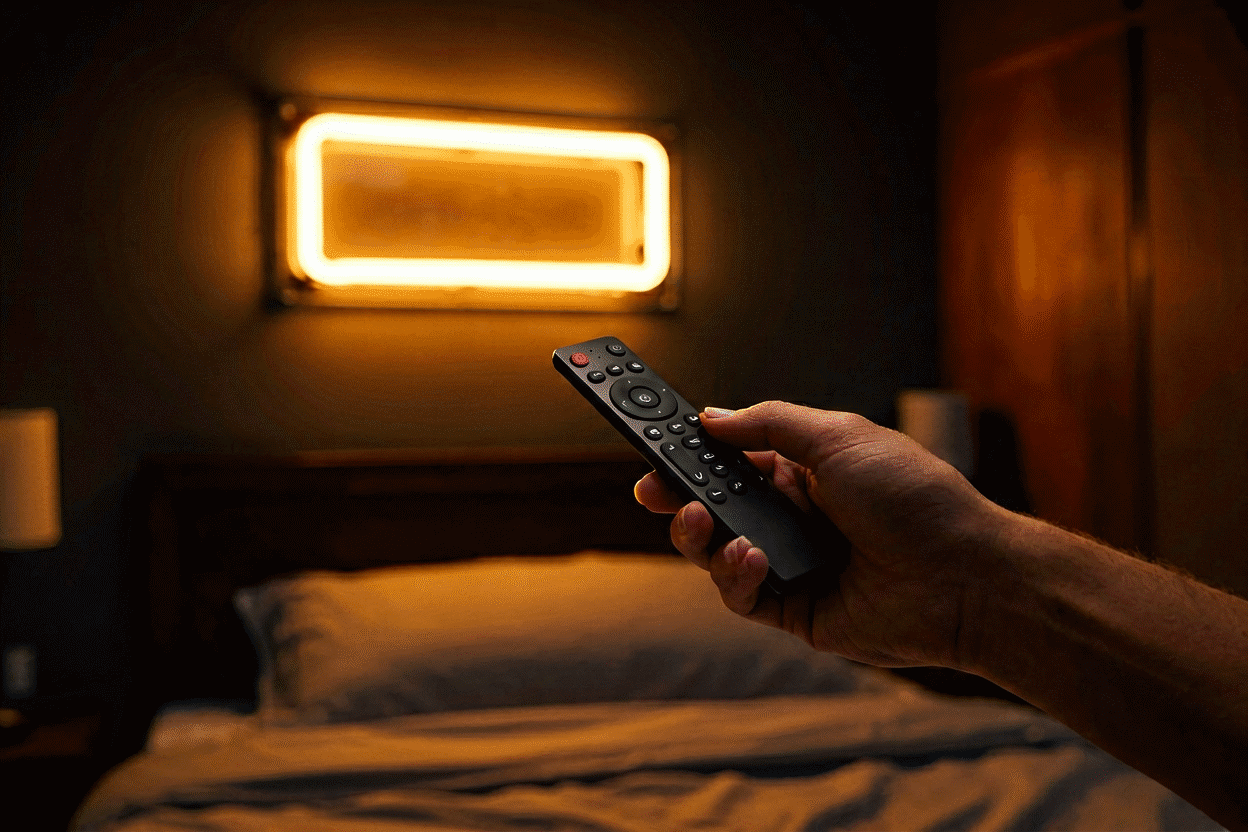 Can Neon Signs Be Dimmed — visual for the section “Five Dimming Scenarios and Their Settings”: dark scene, glowing neon focal point, shallow depth of field