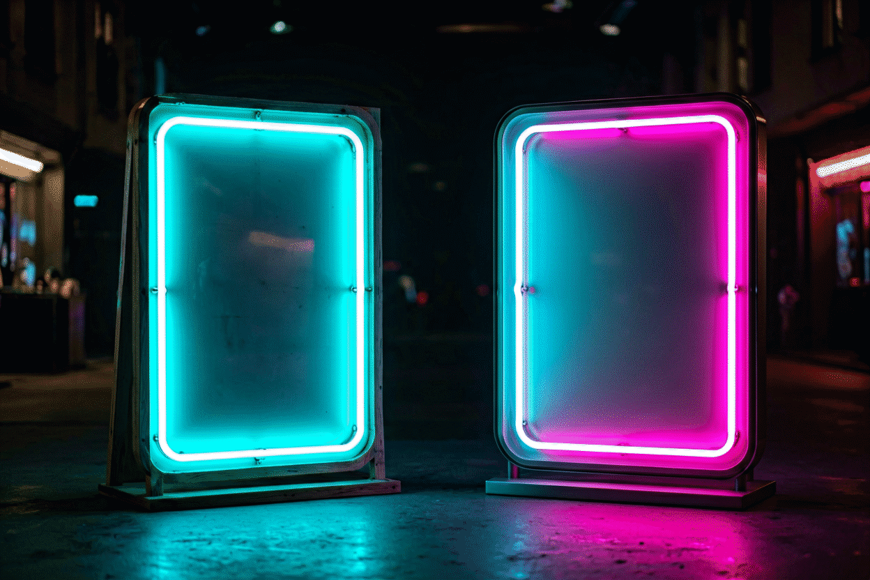 DIY Neon Sign Guide — visual for the section “The Honest Comparison”: dark scene, glowing neon focal point, shallow depth of field