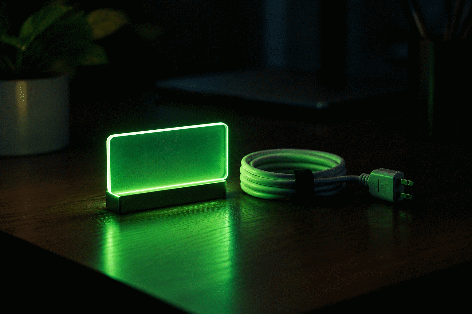 Do Neon Signs Use a Lot of Electricity — visual for the section “What It Actually Costs Per Month”: dark scene, glowing neon focal point, shallow depth of field