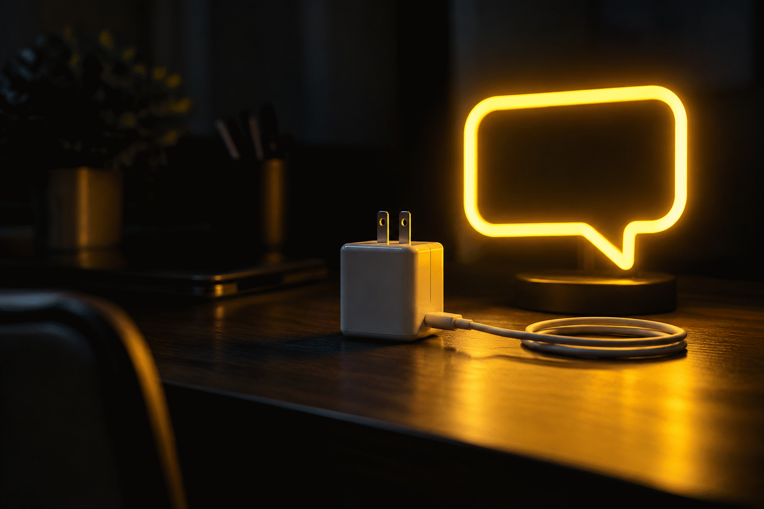 Do Neon Signs Use a Lot of Electricity — visual for the section “How to Read Your Adapter's Label”: dark scene, glowing neon focal point, shallow depth of field