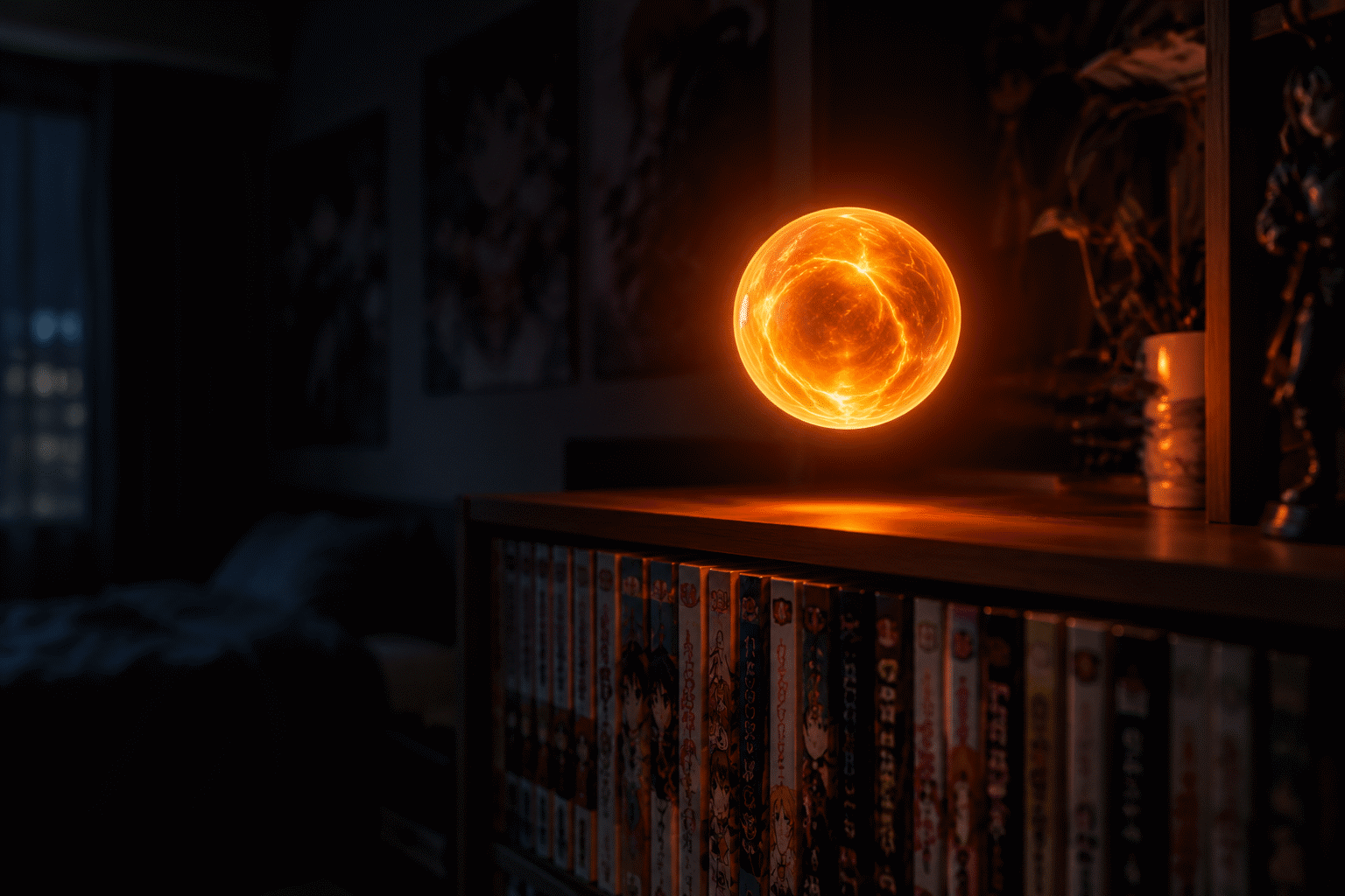 Goku & Dragon Ball Neon Signs — visual for the section “The Room Logic”: dark scene, glowing neon focal point, shallow depth of field