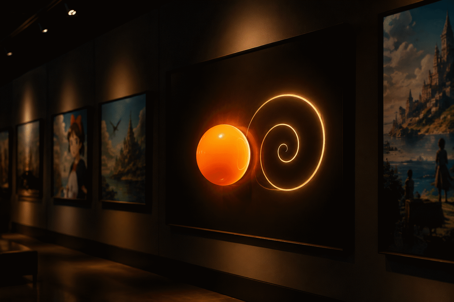 Goku & Dragon Ball Neon Signs — visual for the section “The Power Wall: The Canon's Compositions”: dark scene, glowing neon focal point, shallow depth of field