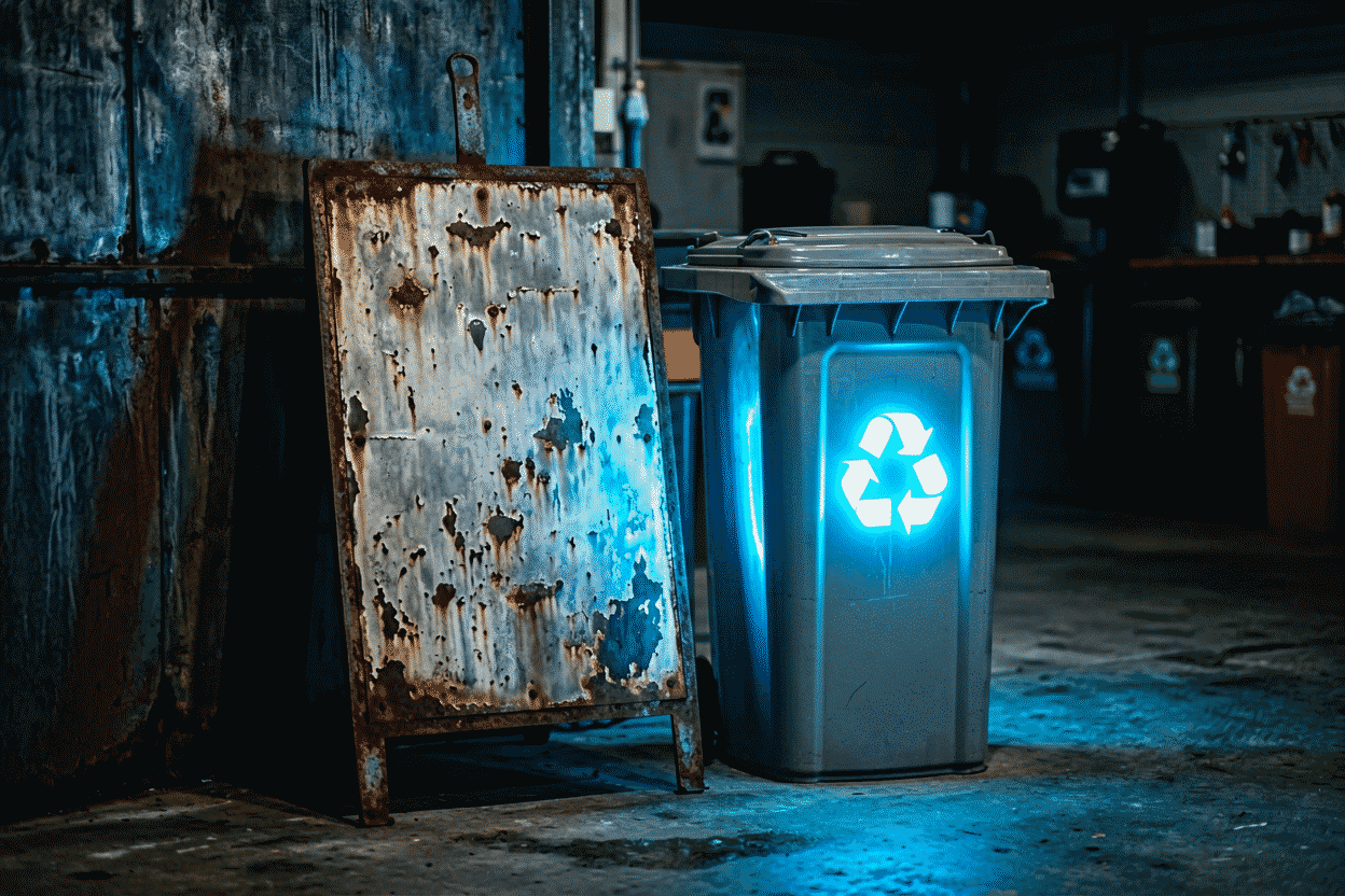 Is Neon Gas Toxic — visual for the section “Disposal: The Responsible Path”: dark scene, glowing neon focal point, shallow depth of field