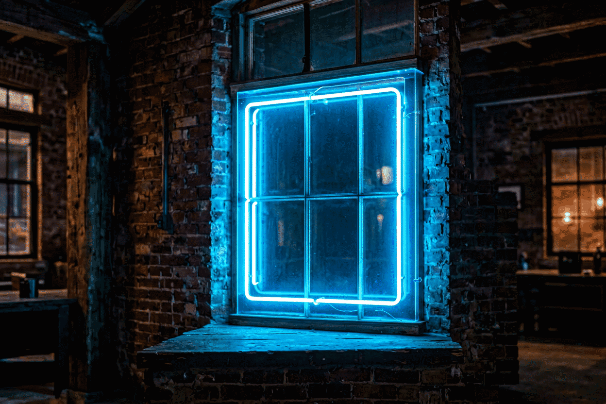 Neon Sign Installation Guide — visual for the section “Beyond the Flat Wall”: dark scene, glowing neon focal point, shallow depth of field