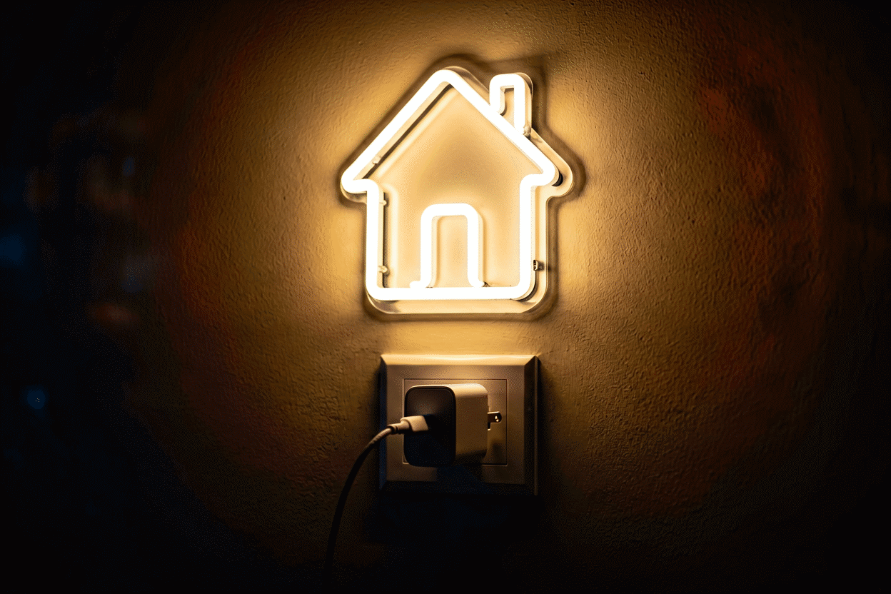 Neon Sign Permits and Regulations Explained — visual for the section “Layer 2: Electrical — The "How It's Powered"”: dark scene, glowing neon focal point, shallow depth of field