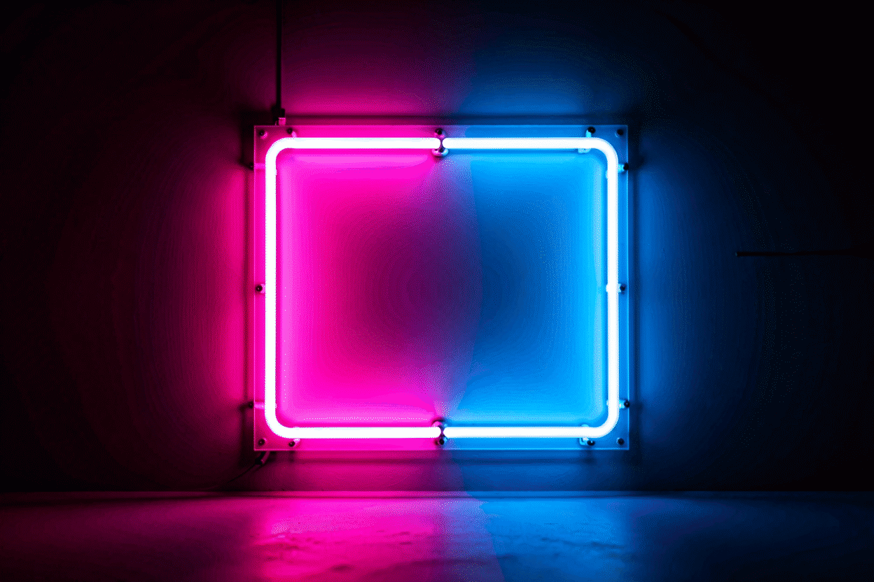 Neon Sign Remote Controls — visual for the section “RGB Mode Logic (The Confusion, Solved Once)”: dark scene, glowing neon focal point, shallow depth of field