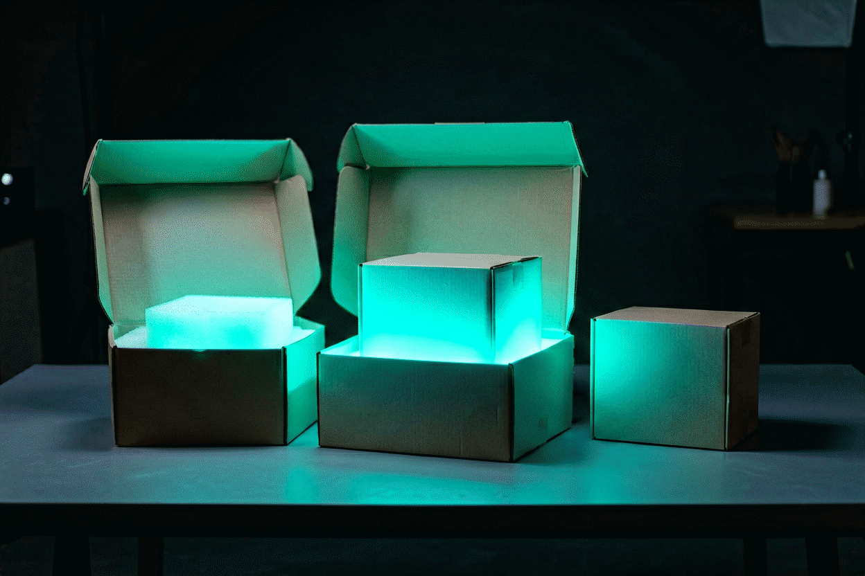 Neon Sign Shipping — visual for the section “Shipping Costs (What's Normal)”: dark scene, glowing neon focal point, shallow depth of field