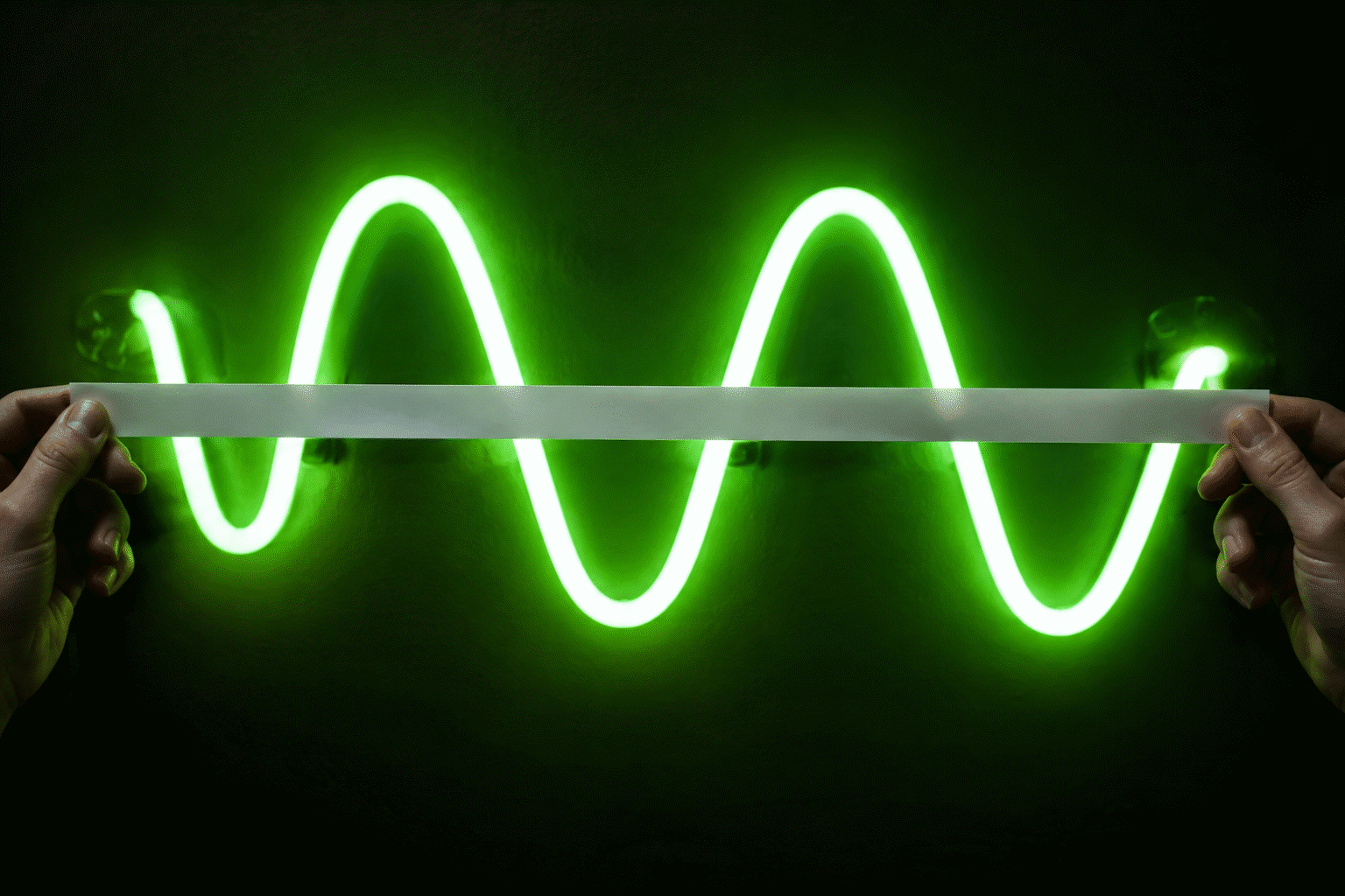 Neon Sign Size Guide — visual for the section “Width Isn't the Whole Question: Height and Aspect”: dark scene, glowing neon focal point, shallow depth of field