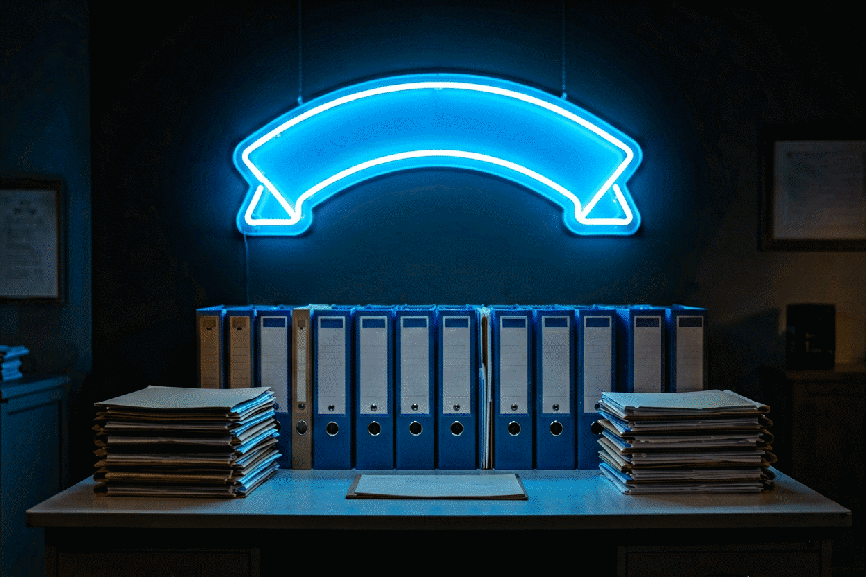 Neon Sign Warranties — visual for the section “Warranty vs. Return Policy (Different Countries)”: dark scene, glowing neon focal point, shallow depth of field