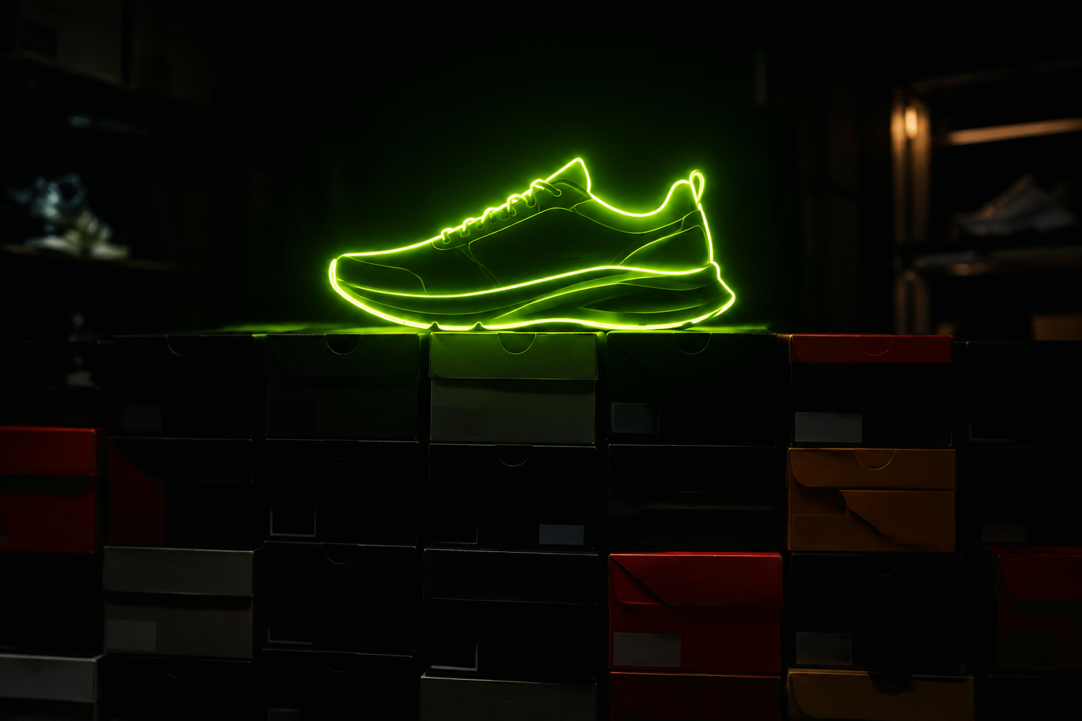 Nike Swoosh Neon Signs for Sneaker Rooms & Fan Walls — visual for the section “The Honest Legal Note”: dark scene, glowing neon focal point, shallow depth of field