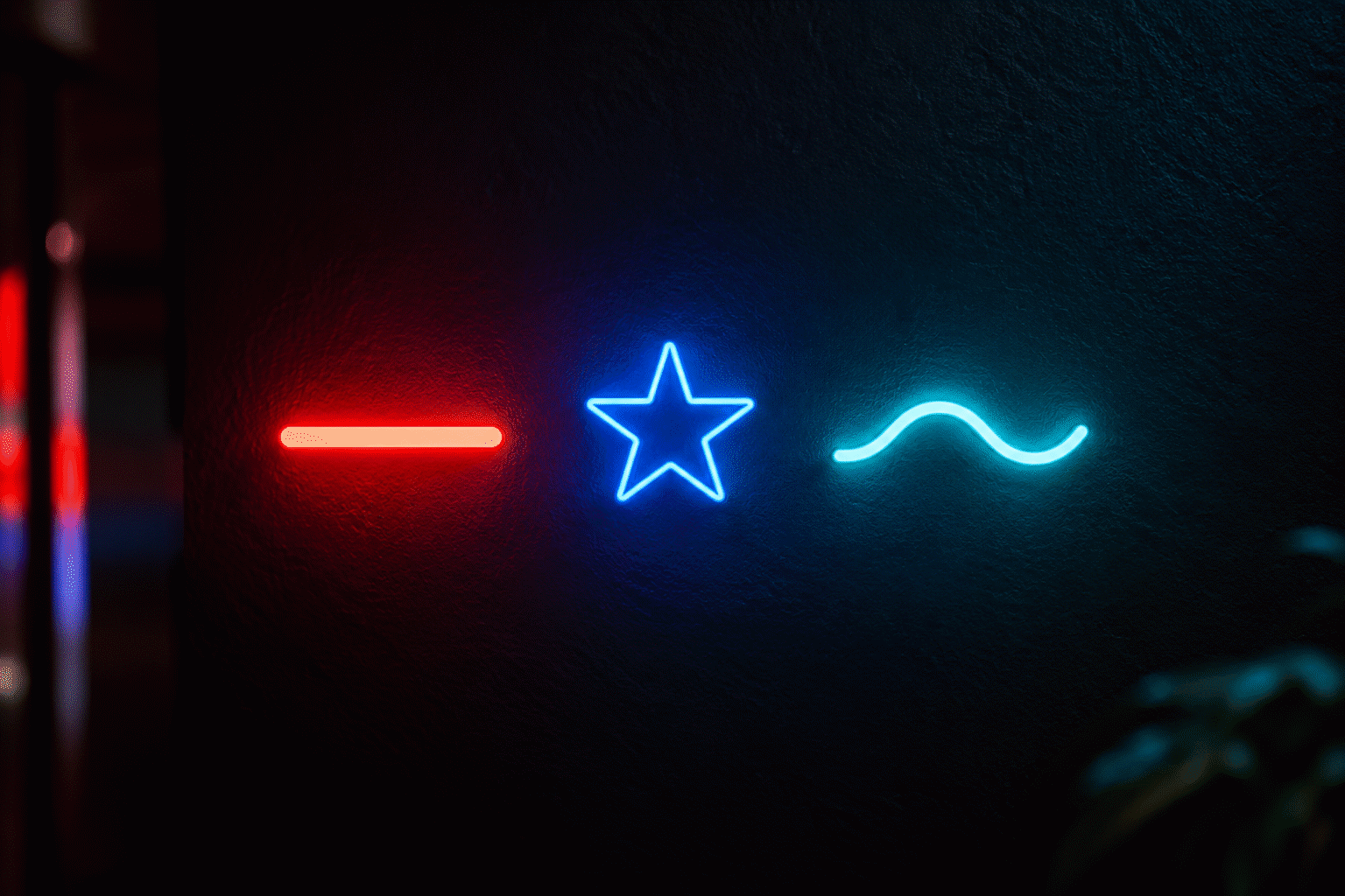 Types of Neon Signs — visual for the section “Axis 3: By Purpose”: dark scene, glowing neon focal point, shallow depth of field