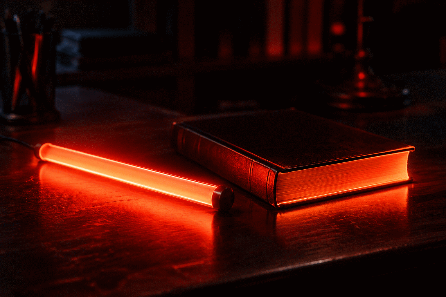 What Is Neon — visual for the section “The Name, Answered Plainly”: dark scene, glowing neon focal point, shallow depth of field