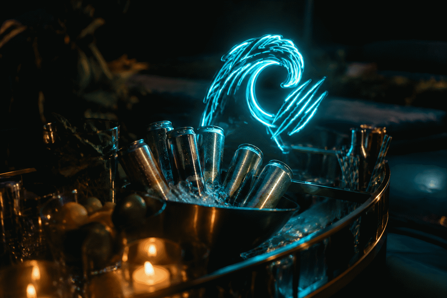 White Claw Neon Signs — visual for the section “The Custom Route”: dark scene, glowing neon focal point, shallow depth of field