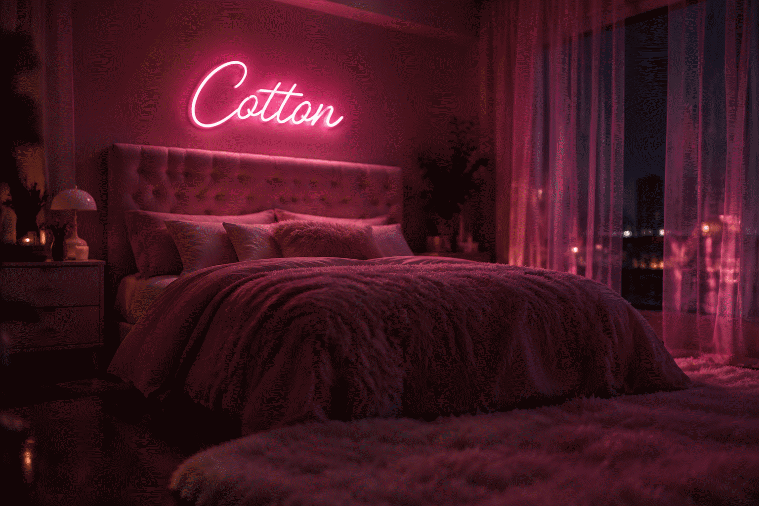 Pink neon bedroom aesthetic - the color register most bedroom styles default to