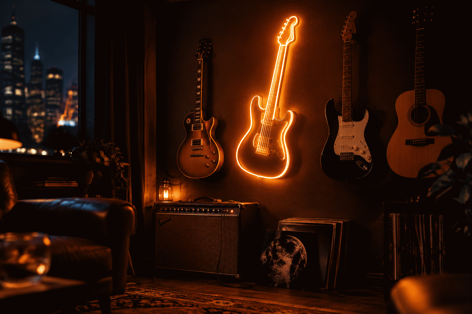 guitar neon sign ideas - custom neon sign featured image