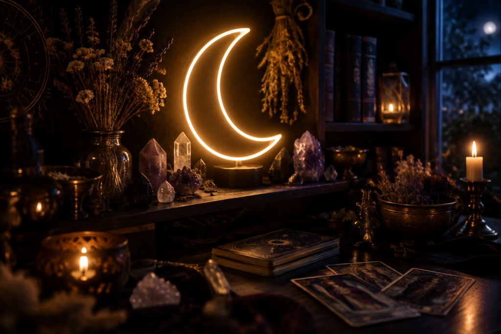 witchy room decor - custom neon sign featured image