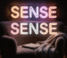 Soft gradient neon sign glowing through a spectrum of colors in a dark room