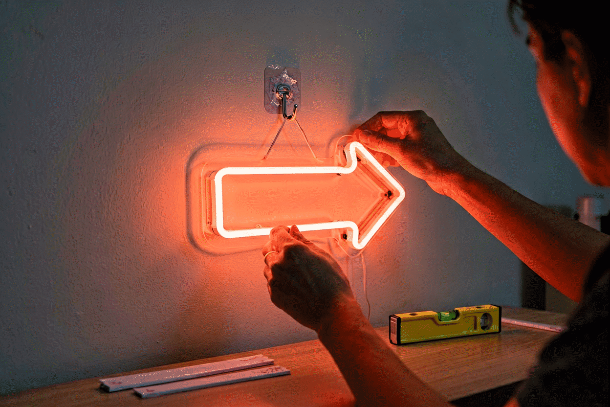 Renter-Friendly Neon Sign Hanging