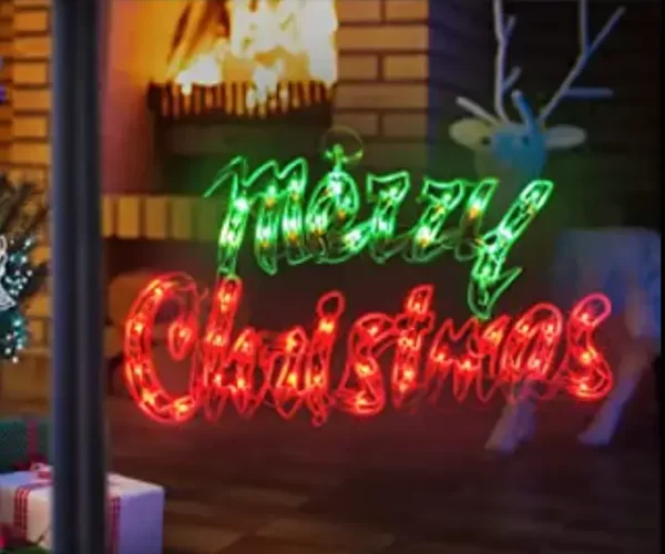 happy holidays lighted outdoor sign